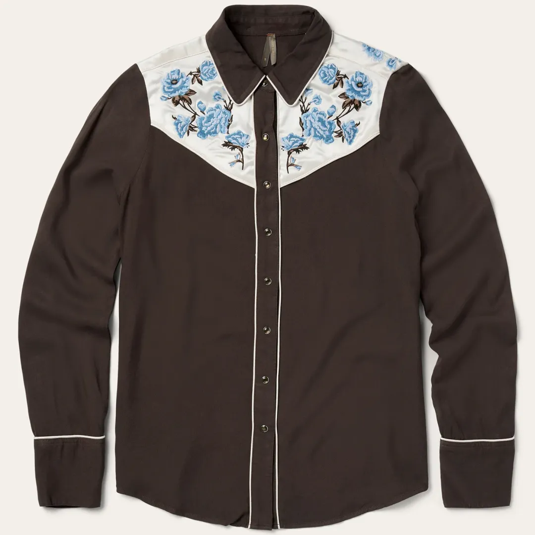 Embroidered Rayon Western Shirt-Stetson Sale
