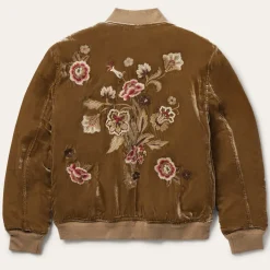 Embroidered Velvet Bomber Jacket-Stetson Sale