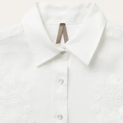 Embroidered Tonal Stripe Linen Blouse-Stetson Sale