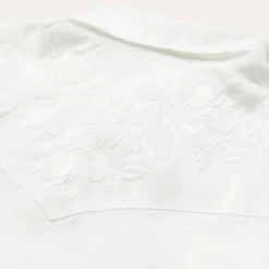 Embroidered Tonal Stripe Linen Blouse-Stetson