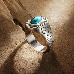 Filigree Ring with Turquoise-Stetson Sale