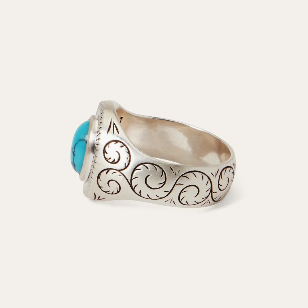 Filigree Ring with Turquoise-Stetson Clearance