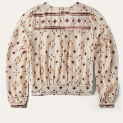 Gaucho Print Herringbone Blouse-Stetson Discount