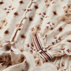 Gaucho Print Herringbone Blouse-Stetson Clearance