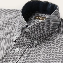 Geo Print Button Front Shirt-Stetson Hot
