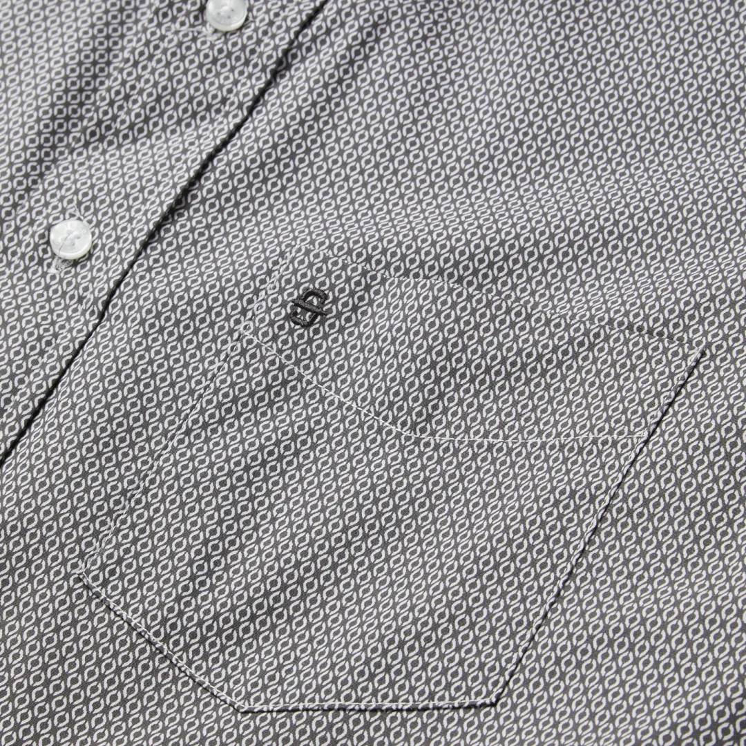 Geo Print Button Front Shirt-Stetson Best