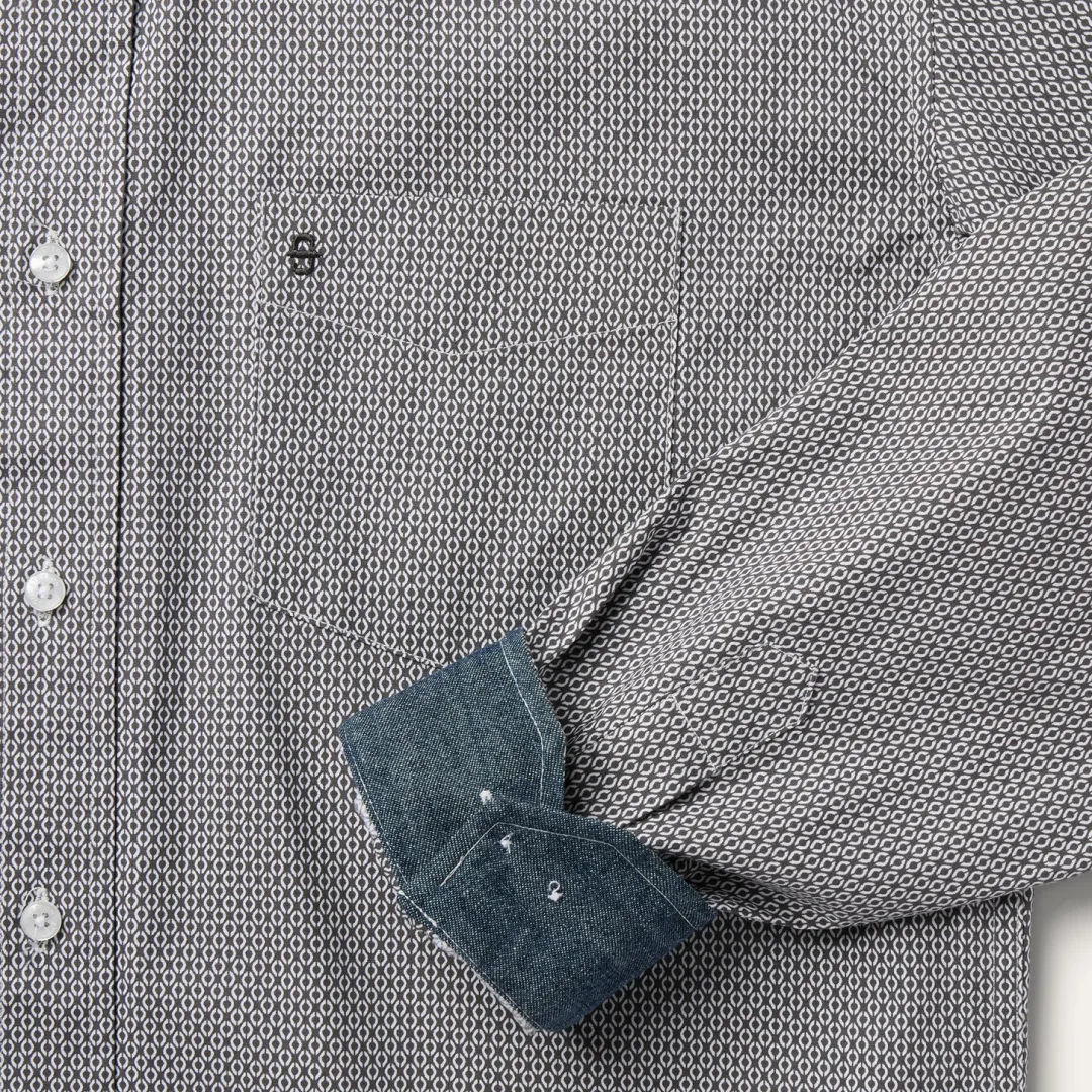 Geo Print Button Front Shirt-Stetson Best