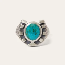 Horseshoe Ring with Turquoise-Stetson Outlet