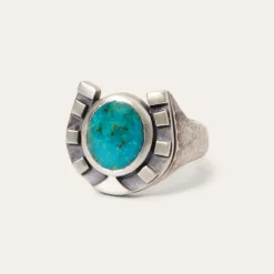 Horseshoe Ring with Turquoise-Stetson Outlet