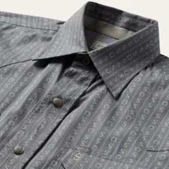 Horseshoe Stripe Print Shirt-Stetson Hot