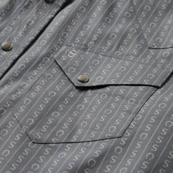 Horseshoe Stripe Print Shirt-Stetson Hot