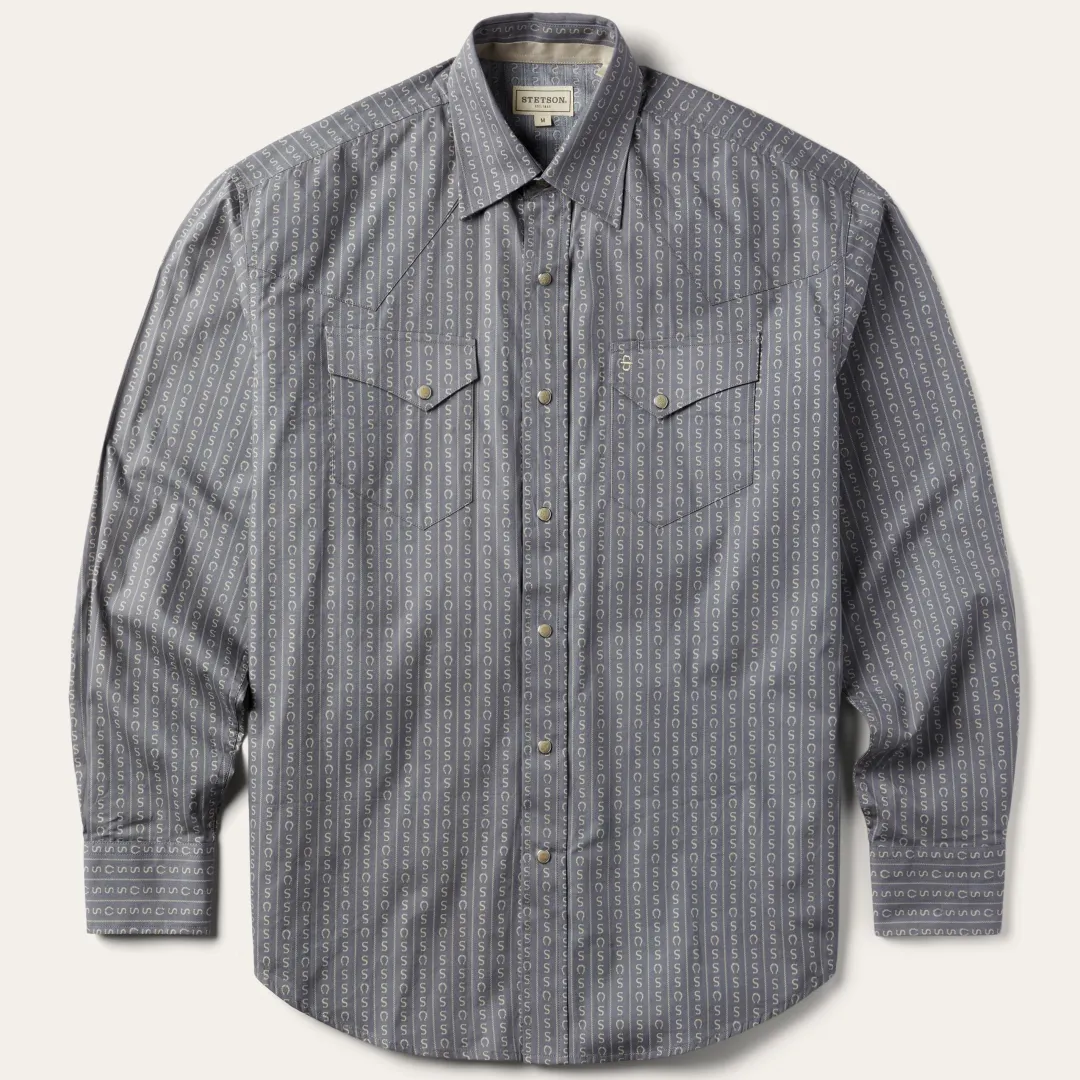 Horseshoe Stripe Print Shirt-Stetson Sale