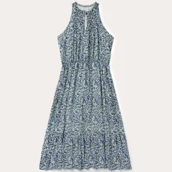Indigo Tapestry Print Prairie Dress-Stetson Sale