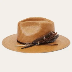 Juno Shantung Straw Fedora-Stetson Discount