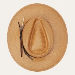 Juno Shantung Straw Fedora-Stetson Discount