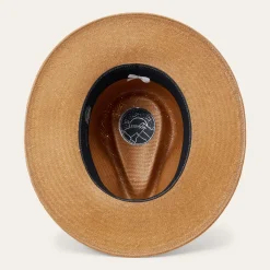 Juno Shantung Straw Fedora-Stetson Discount