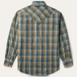 Khaki Ombre Plaid Shirt-Stetson