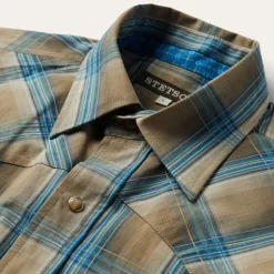Khaki Ombre Plaid Shirt-Stetson