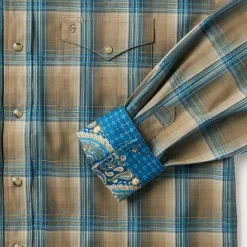 Khaki Ombre Plaid Shirt-Stetson