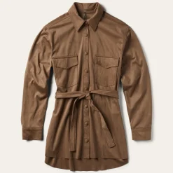Khaki Suede Western Shirt-Stetson Outlet