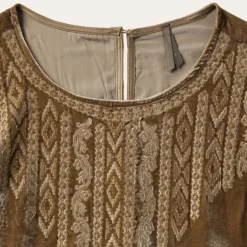 Khaki Velvet Babydoll Dress-Stetson Hot