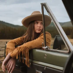 Lamb Suede Fringed Jacket-Stetson Sale