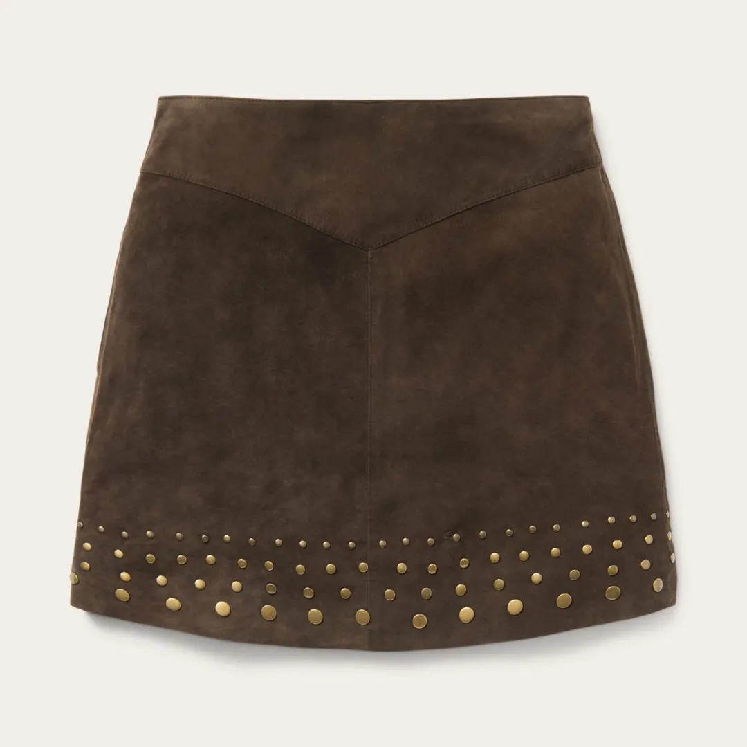 Lamb Suede Skirt with Nailheads-Stetson Discount