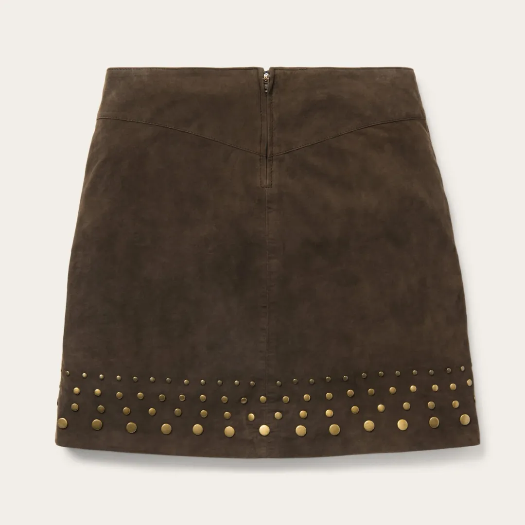 Lamb Suede Skirt with Nailheads-Stetson Discount