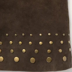 Lamb Suede Skirt with Nailheads-Stetson Discount