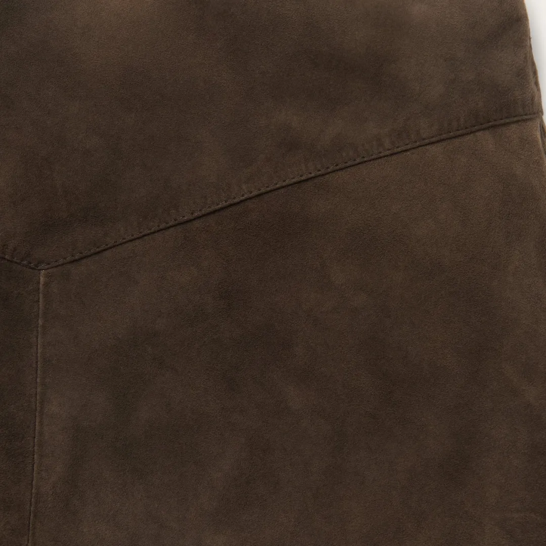 Lamb Suede Skirt with Nailheads-Stetson Discount
