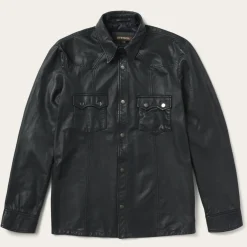 Leather Western Shirt Jacket-Stetson Discount