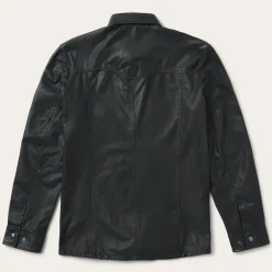 Leather Western Shirt Jacket-Stetson Discount