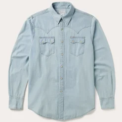 Light Denim Western Shirt-Stetson Sale