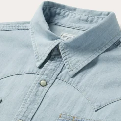 Light Denim Western Shirt-Stetson Outlet