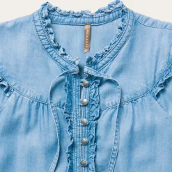 Lightweight Denim Peasant Blouse-Stetson Best
