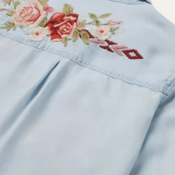 Long-Sleeved Embroidered Blouse-Stetson Clearance