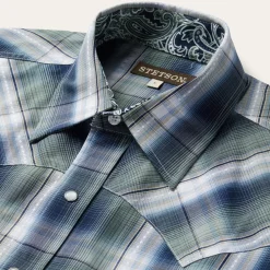 Lucky Diamond Plaid Western Shirt-Stetson New