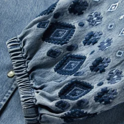 Lyocell Denim Snap Front Blouse-Stetson Sale