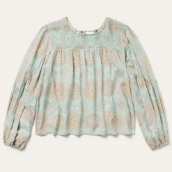 Mandala Print Peasant Blouse-Stetson Sale
