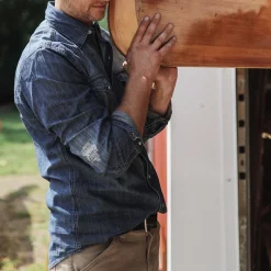 Medium Denim Shirt-Stetson Hot