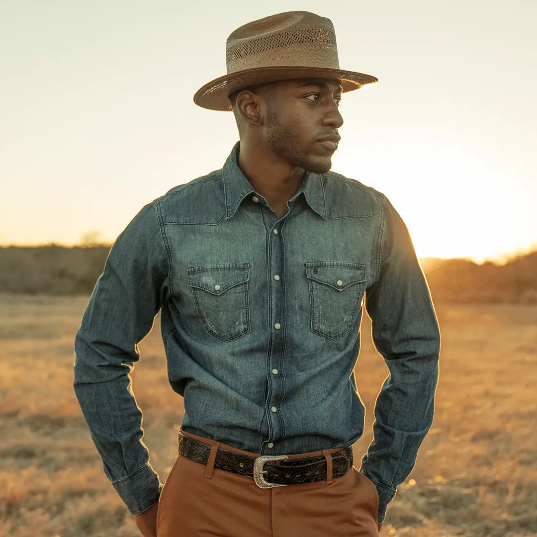 Medium Denim Shirt-Stetson Outlet
