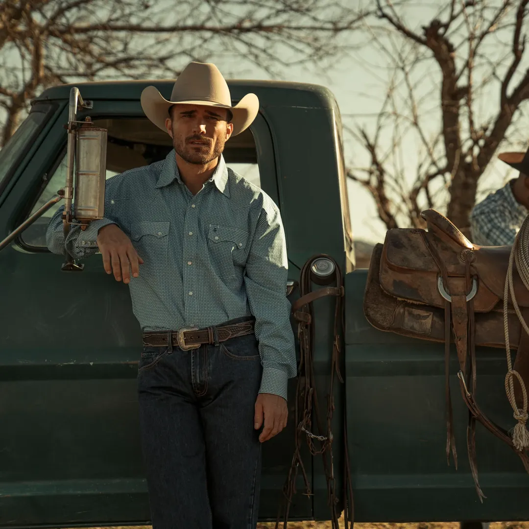 Micro Print Western Shirt-Stetson Outlet