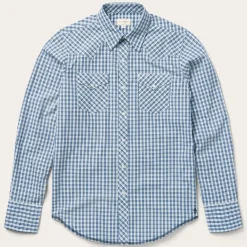 Modern Snap Front Shirt in Mini Check-Stetson Online