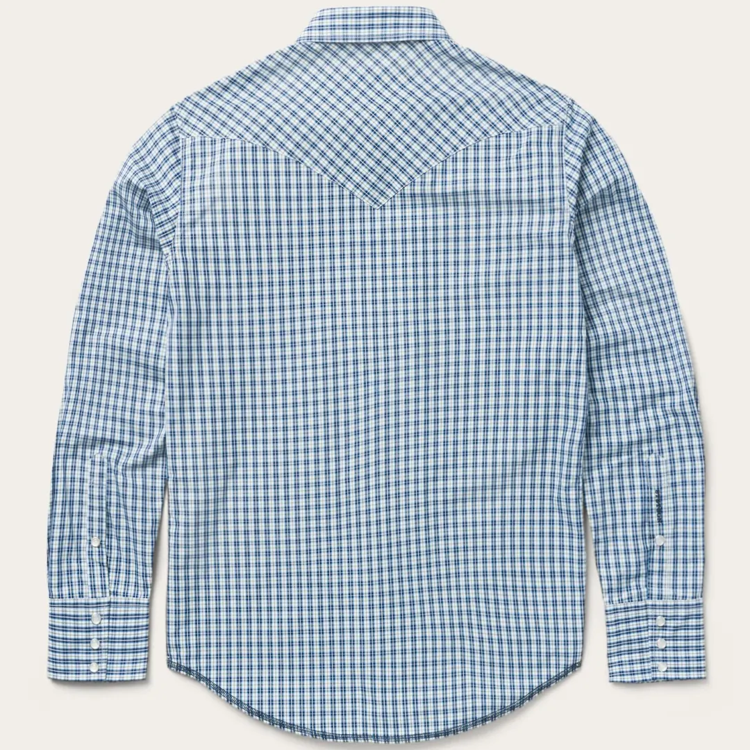 Modern Snap Front Shirt in Mini Check-Stetson Discount