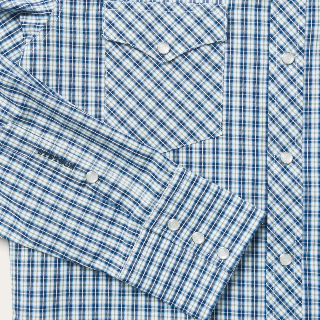 Modern Snap Front Shirt in Mini Check-Stetson Discount