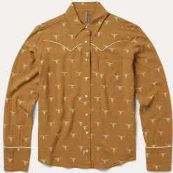Mojave Longhorn Print Snap Western Shirt-Stetson Best