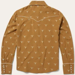 Mojave Longhorn Print Snap Western Shirt-Stetson Best