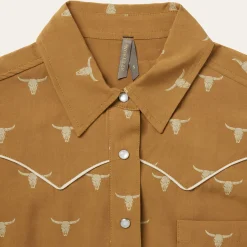 Mojave Longhorn Print Snap Western Shirt-Stetson Best
