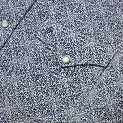 Navy Print Short Sleeve Western Shirt-Stetson Discount