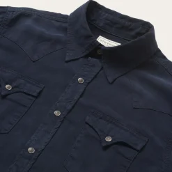 Navy Twill Shirt-Stetson Outlet